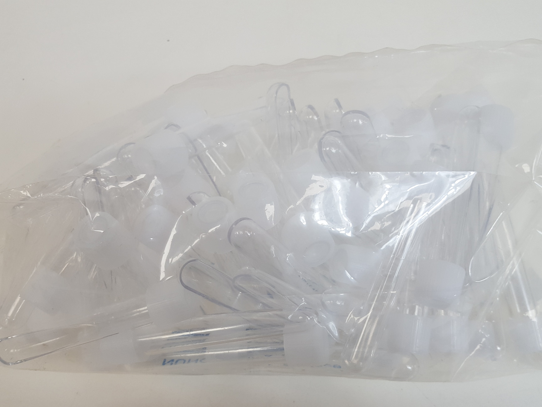 Image of Large Lot of Cell Culture Laboratory Plasticware - Plates, Flasks, Bottles, Caps