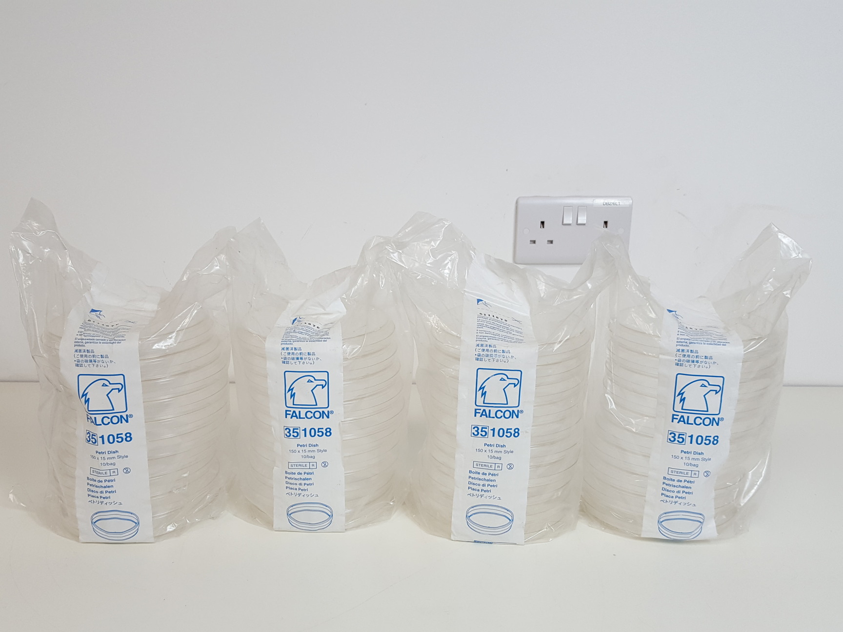 Image of Large Lot of Cell Culture Laboratory Plasticware - Plates, Flasks, Bottles, Caps