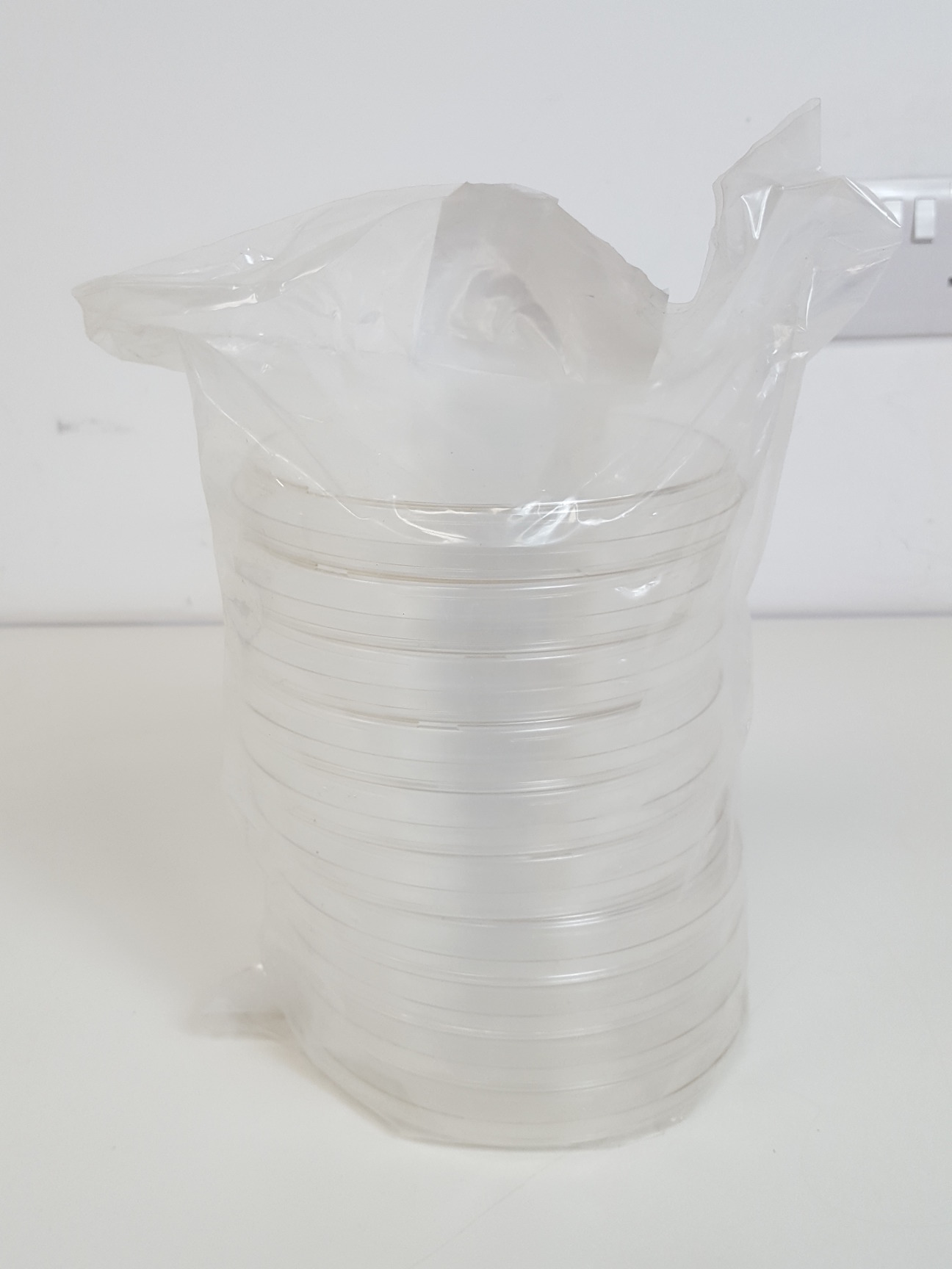Image of Large Lot of Cell Culture Laboratory Plasticware - Plates, Flasks, Bottles, Caps