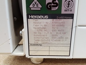 Thumbnail image of Heraeus Instruments Type: B 6120 Laboratory Incubator Lab