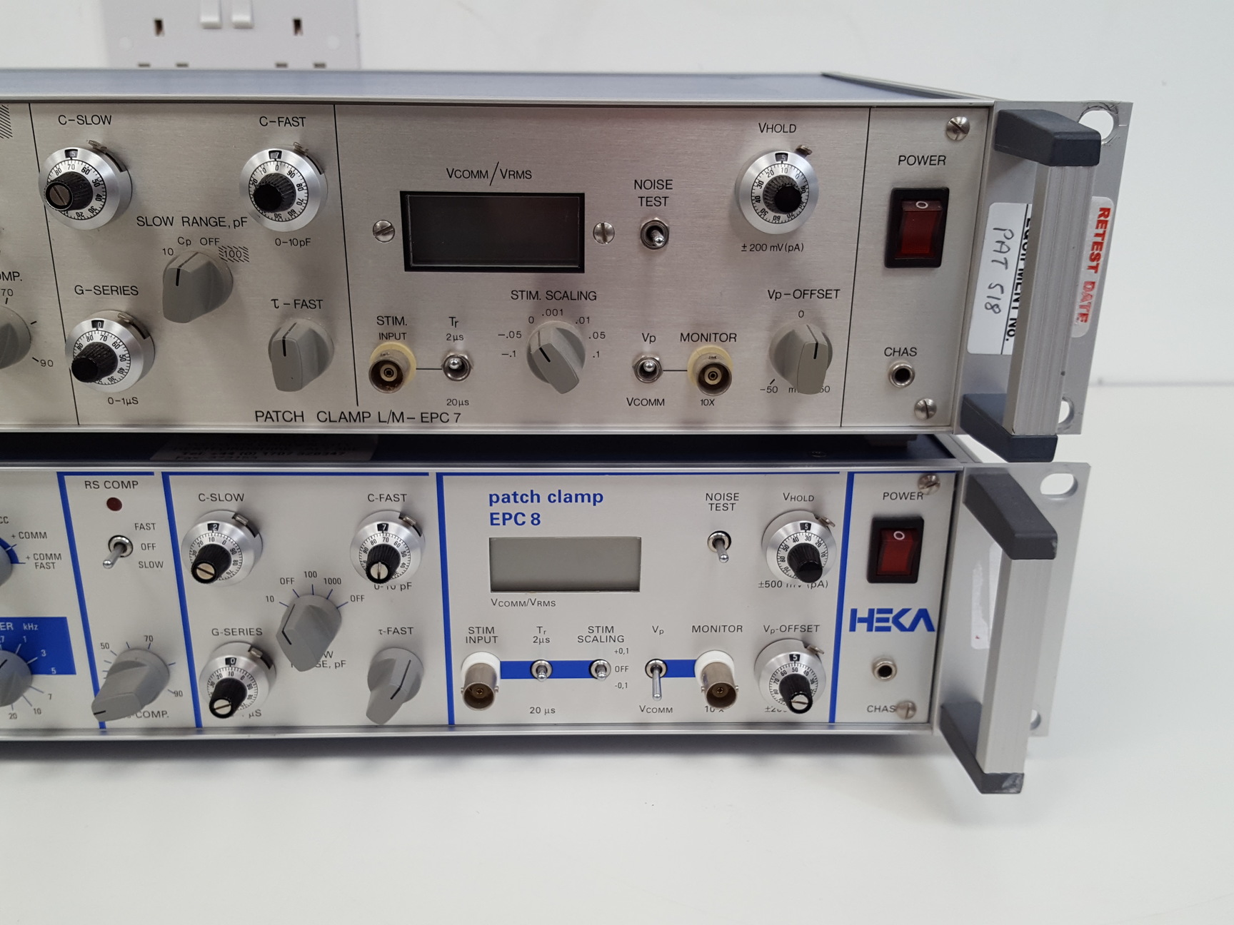 Image of HEKA EPC 8 & EPC 7 Patch Clamp Amplifiers with MC 8 Model Circuit Lab