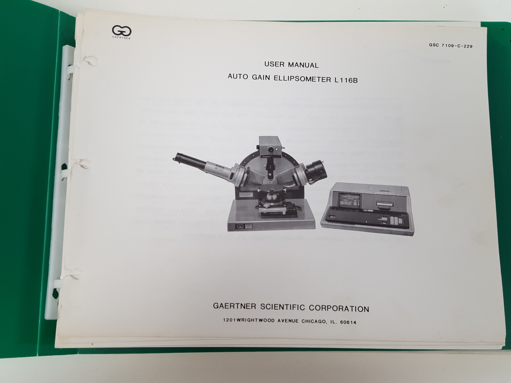 Image of Gaertner Auto Gain Ellipsometer L116B System w/ Hewlett Packard 9826 Computer