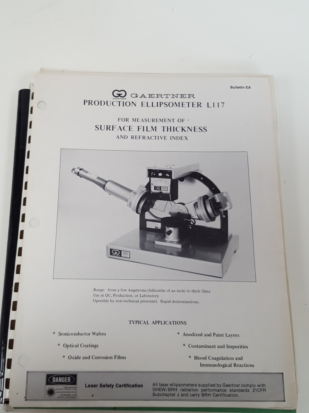 Image of Gaertner Auto Gain Ellipsometer L116B System w/ Hewlett Packard 9826 Computer