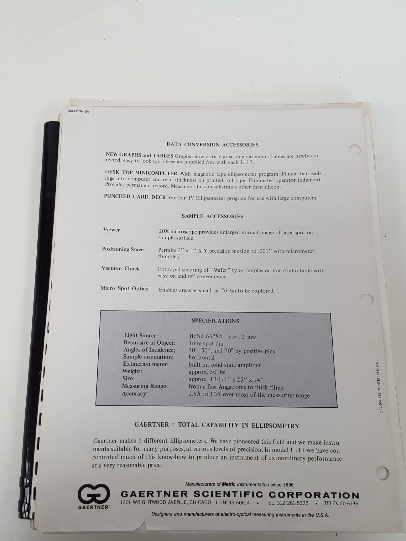 Image of Gaertner Auto Gain Ellipsometer L116B System w/ Hewlett Packard 9826 Computer