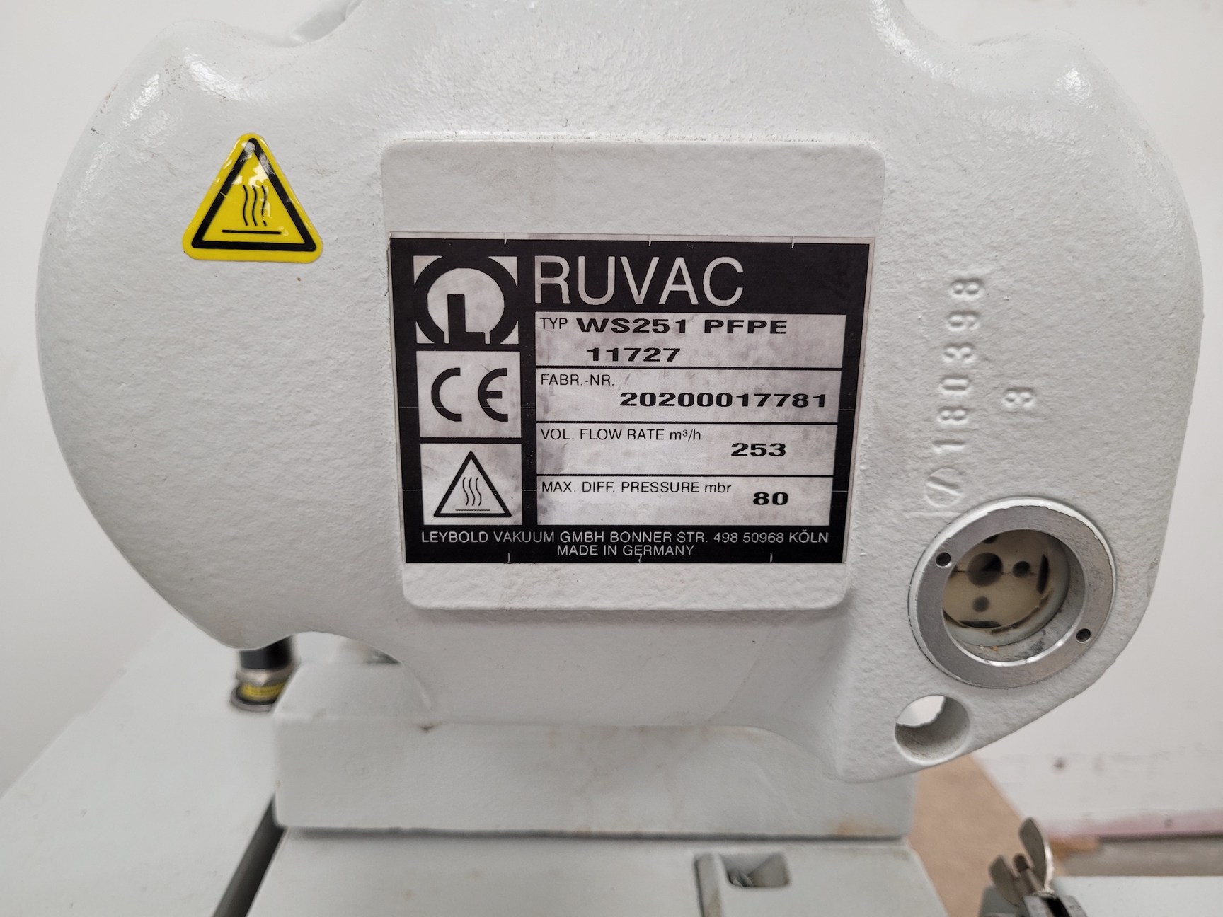 Image of Leybold Trivac Ruvac Pump System - CF 40-65, ARS 40-65, WS251 PFPE 11727 Lab