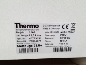 Thumbnail image of Thermo Scientific Heraeus Multifuge 3SR+ Benchtop Centrifuge Lab