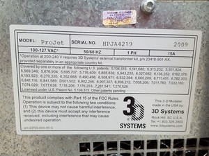 Thumbnail image of 3D Systems ProJet HD3000 3D Printer
