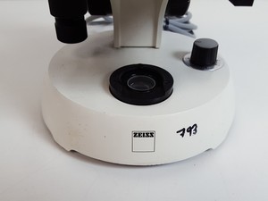 Thumbnail image of Carl Zeiss KF2 Microscope with 3 x Objectives - 10/0.22  160/- , Ph2  F40/0.65 