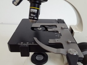 Thumbnail image of Carl Zeiss KF2 Microscope with 3 x Objectives - 10/0.22  160/- , Ph2  F40/0.65 