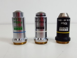 Thumbnail image of Carl Zeiss KF2 Microscope with 3 x Objectives - 10/0.22  160/- , Ph2  F40/0.65 