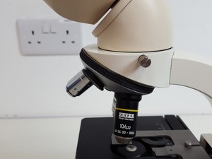 Thumbnail image of Carl Zeiss KF2 Microscope with 3 x Objectives - 10/0.22  160/- , Ph2  F40/0.65 