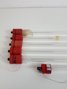 Thumbnail image of 7x Pharmacia Fine Chemicals Glass Chromatography Columns  1x22  1x37 5x107cm