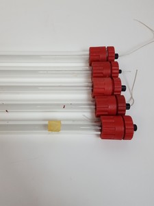Thumbnail image of 7x Pharmacia Fine Chemicals Glass Chromatography Columns  1x22  1x37 5x107cm