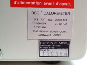 Thumbnail image of Perkin Elmer 7 Series/UNIX DSC 7 TAC 7/DX Calorimeter System Lab