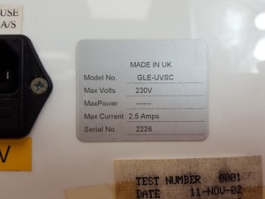 Thumbnail image of SCIE-PLAS UV Sterilization Cabinet  Model: GLE-UVSC Lab