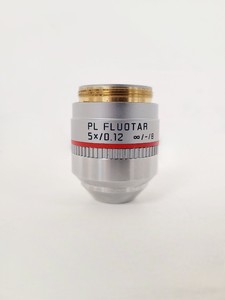 Thumbnail image of Leica DMRBE Fluorescence Trinocular Microscope & 4 x Objectives PL FLUOTAR Lab