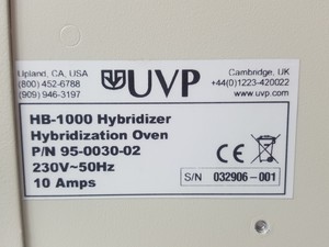 Thumbnail image of UVP HB-1000 Hybridizer Hybridization Oven P/N 95-0030-02 Lab