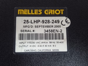 Thumbnail image of 2 x Melles Griot  25 LHP-928-249 Laser Power Supply Units Lab