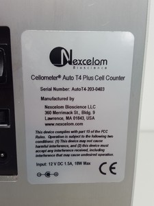 Thumbnail image of Nexcelom Biosciences Cellometer Auto T4 Plus Cell Counter Lab