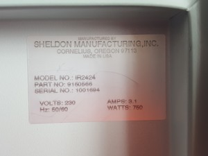 Thumbnail image of Shel Lab Model IR2424 Laboratory Incubator  Part No. 9150566 Spares/Repairs