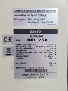 Thumbnail image of Sanyo Cooled Refrigerated Incubator MIR 254 Lab Spares/Repairs