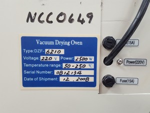 Thumbnail image of MTI Corporation Vacuum Drying Oven OV-DZ-6210 Lab