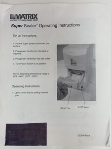 Thumbnail image of Matrix Super Sealer, Cat No 4110 for Plates, Blocks and Tubes Lab