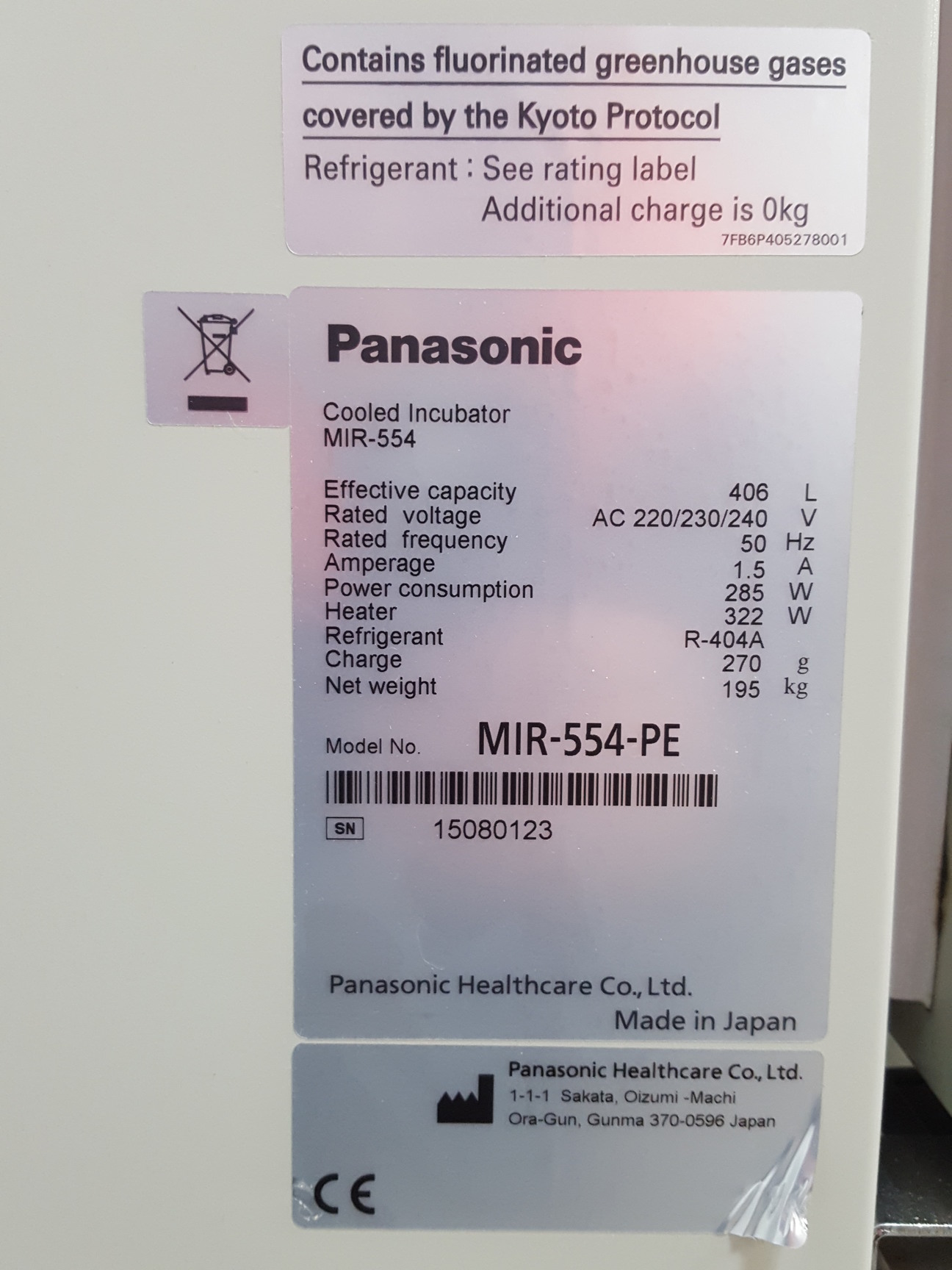 Image of Panasonic MIR 554-PE Cooled Laboratory Incubator Lab