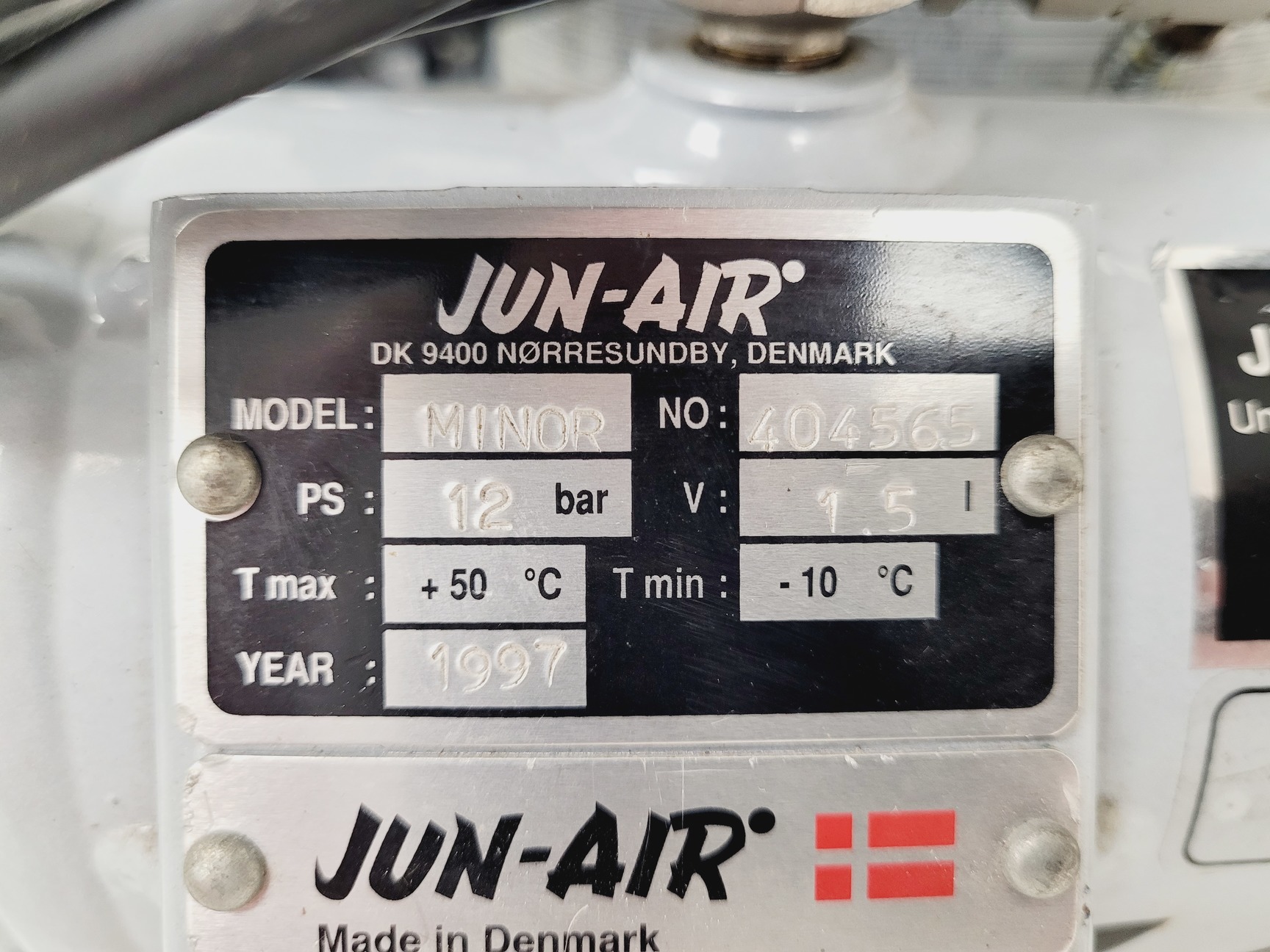 Image of Jun-Air MINOR Model 3 12 bar Air Compressor (1997)