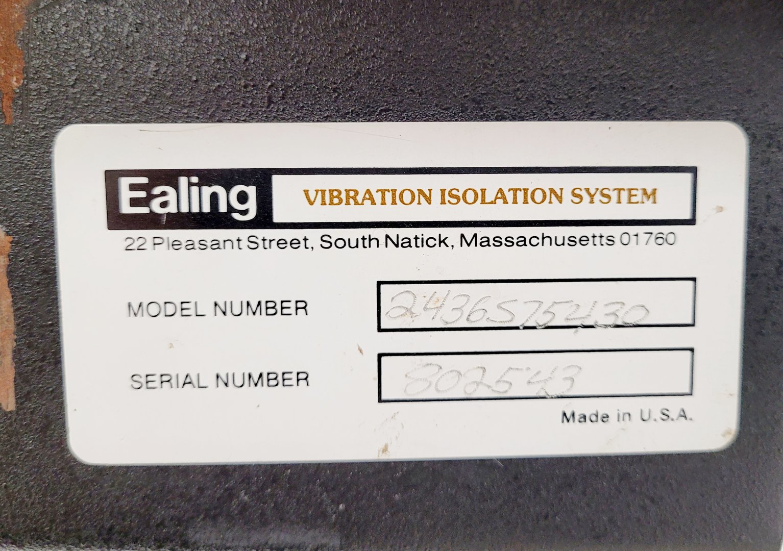 Image of Ealing Vibration Isolation Table  Mod No. 2436575430 Lab
