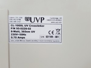 Thumbnail image of UVP CL1000 Ultraviolet UV Crosslinker Lab