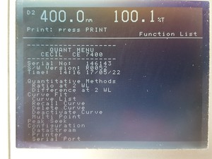 Thumbnail image of Cecil CE 7400 UV Visible Spectrophotometer Lab
