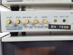Thumbnail image of Radiometer Copenhagen ABU 80 Autoburette System, TTT 80 Titrator, PHM82 pH Meter