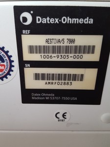 Thumbnail image of GE Datex Ohmeda Aestiva 7900 Vent Anesthesia Machine Lab Spares/Repairs