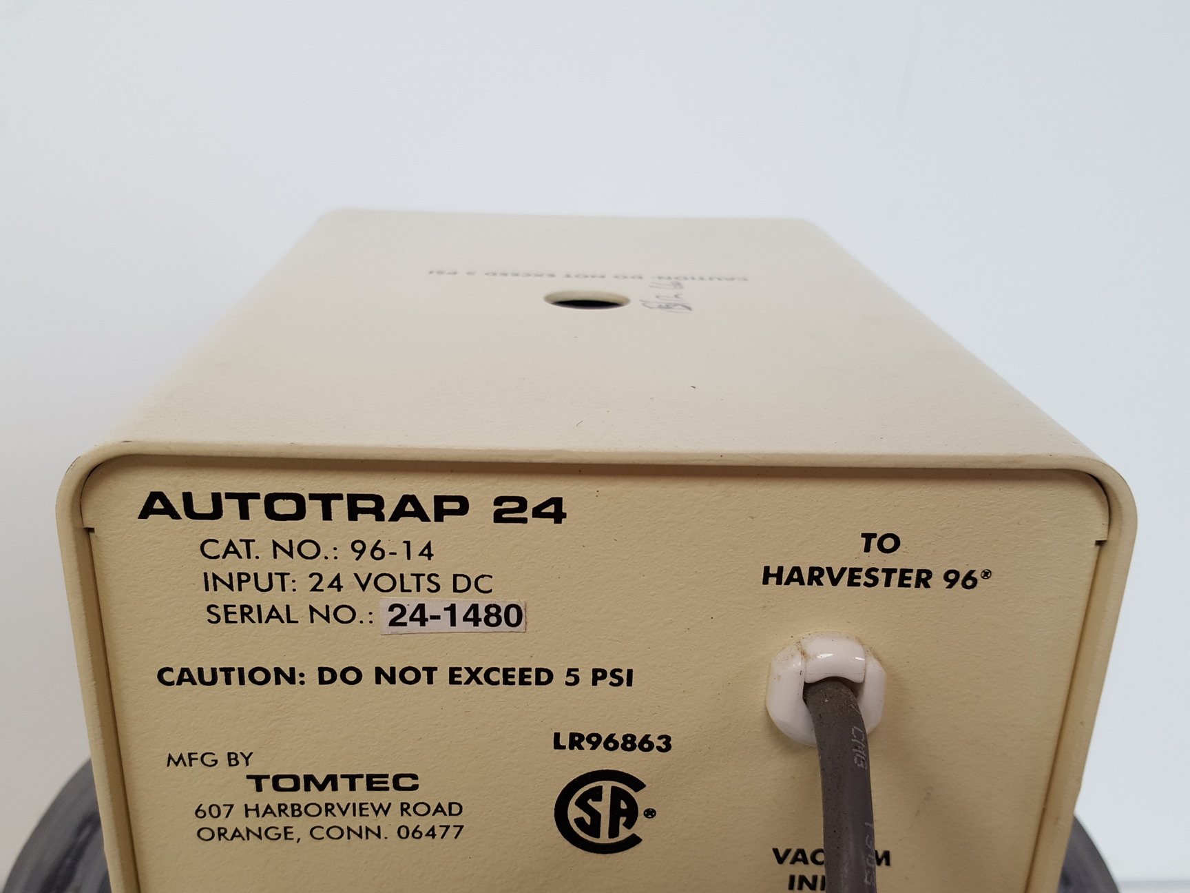 Image of Tomtec 96 Cell Harvester System with Pump & Autotrap Lab