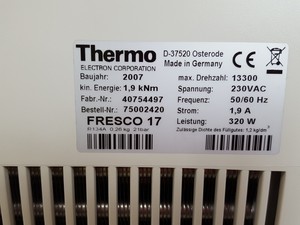 Thumbnail image of Thermo  Heraeus Fresco 17 Benchtop Laboratory Centrifuge Lab