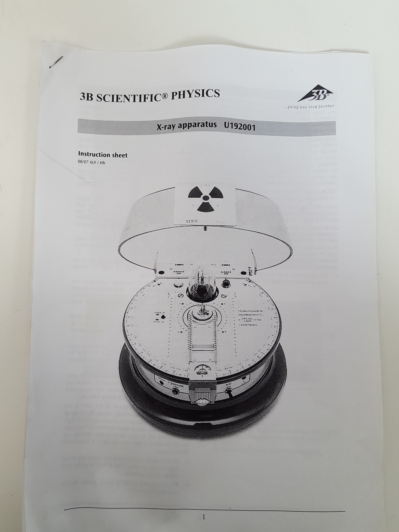 Image of 3B Scientific Physics Tel-X-Ometer  X-ray Apparatus U192001 Lab