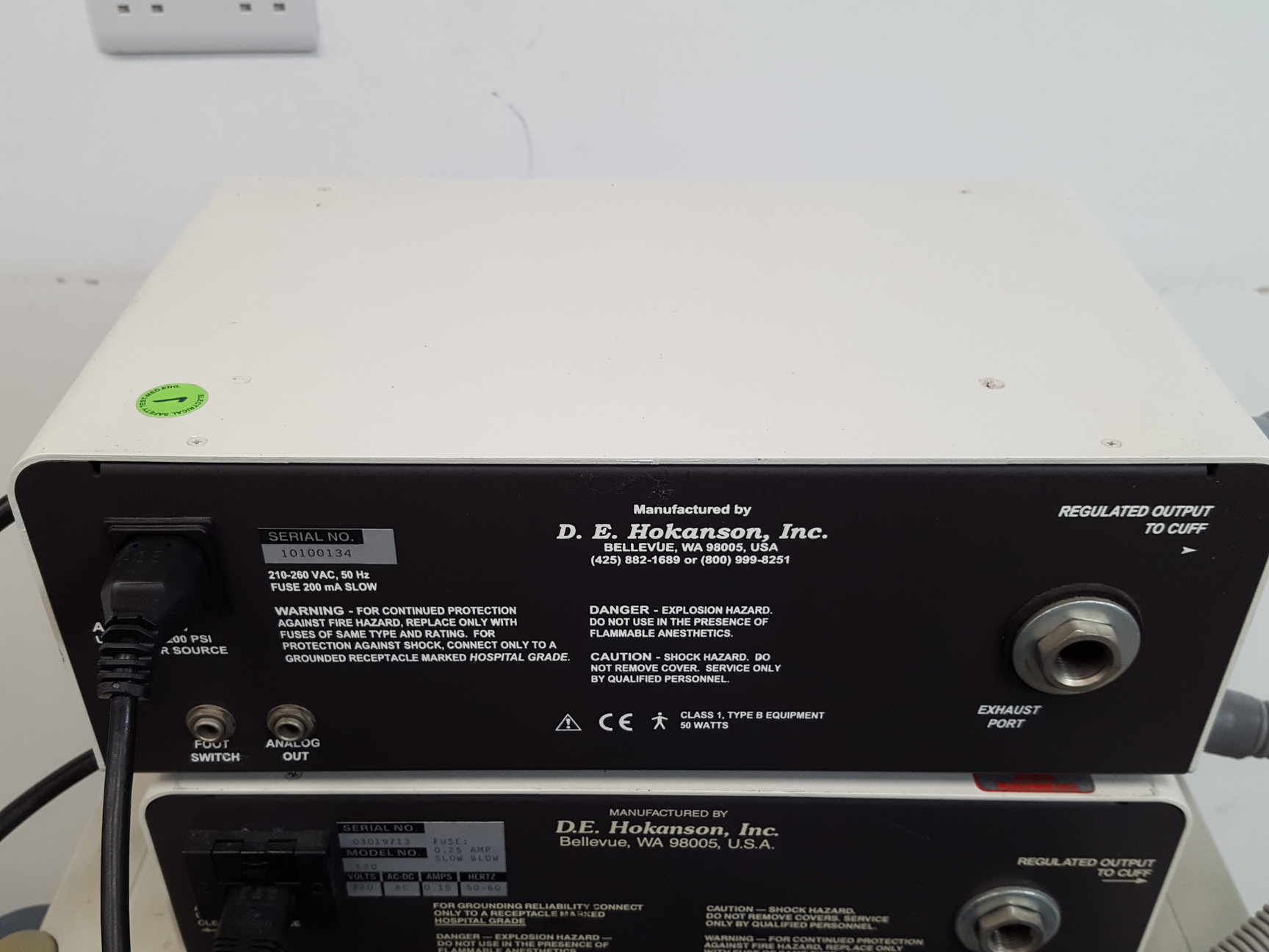 Image of Hokanson E20 Rapid Cuff Inflator with AG-101 Source and EC 4 Plethysmograph Lab