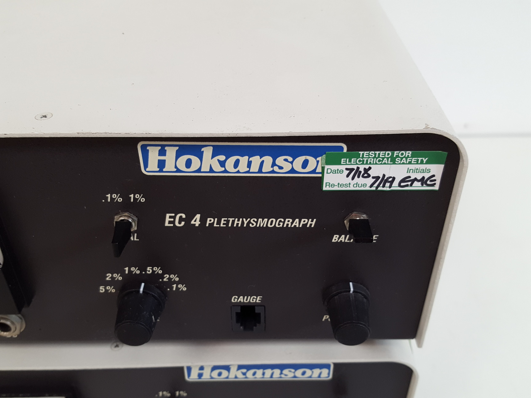 Image of Hokanson E20 Rapid Cuff Inflator with AG-101 Source and EC 4 Plethysmograph Lab