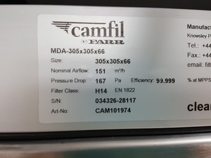 Thumbnail image of Tecniplast Laminar Flow Ventilated Cabinet  Type - 9AV224N Lab H14 Filter