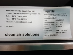 Thumbnail image of Tecniplast Laminar Flow Ventilated Cabinet  Type - 9AV224N Lab H14 Filter