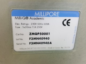 Thumbnail image of Millipore Milli-Q Academic Water Purification System Lab