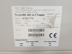 Thumbnail image of Thermo Scientific Forma 905 -86 Laboratory Freezer Lab Spares/Repairs