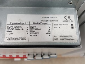 Thumbnail image of Powertecnique Uninterruptible Power Supply UPS Naos 80/TM with Battery Box 