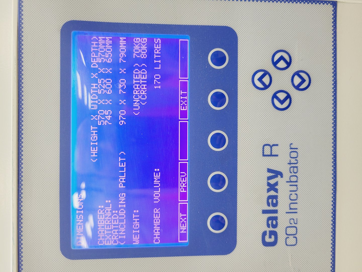 Image of RS Biotech Galaxy R Model no. 300 CO2 Incubator Lab