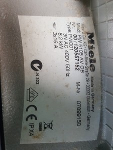 Thumbnail image of Miele Washing Machine  Model - PW 5105 AV OB  Type - PW001