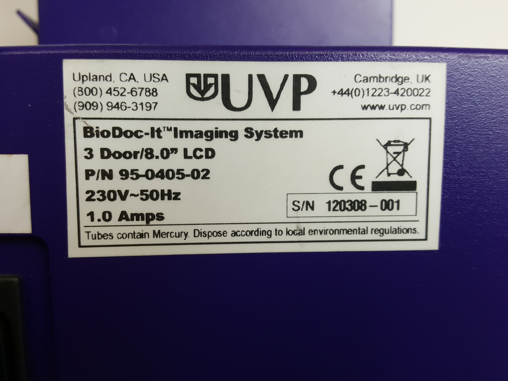 Image of UVP BioDoc-It Imaging System with Camera & UV Transilluminator Lab Gel Doc