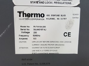 Thumbnail image of Thermo Electron Corporation Refrigerated Vapor Trap  Model - RVT4104-230 Lab