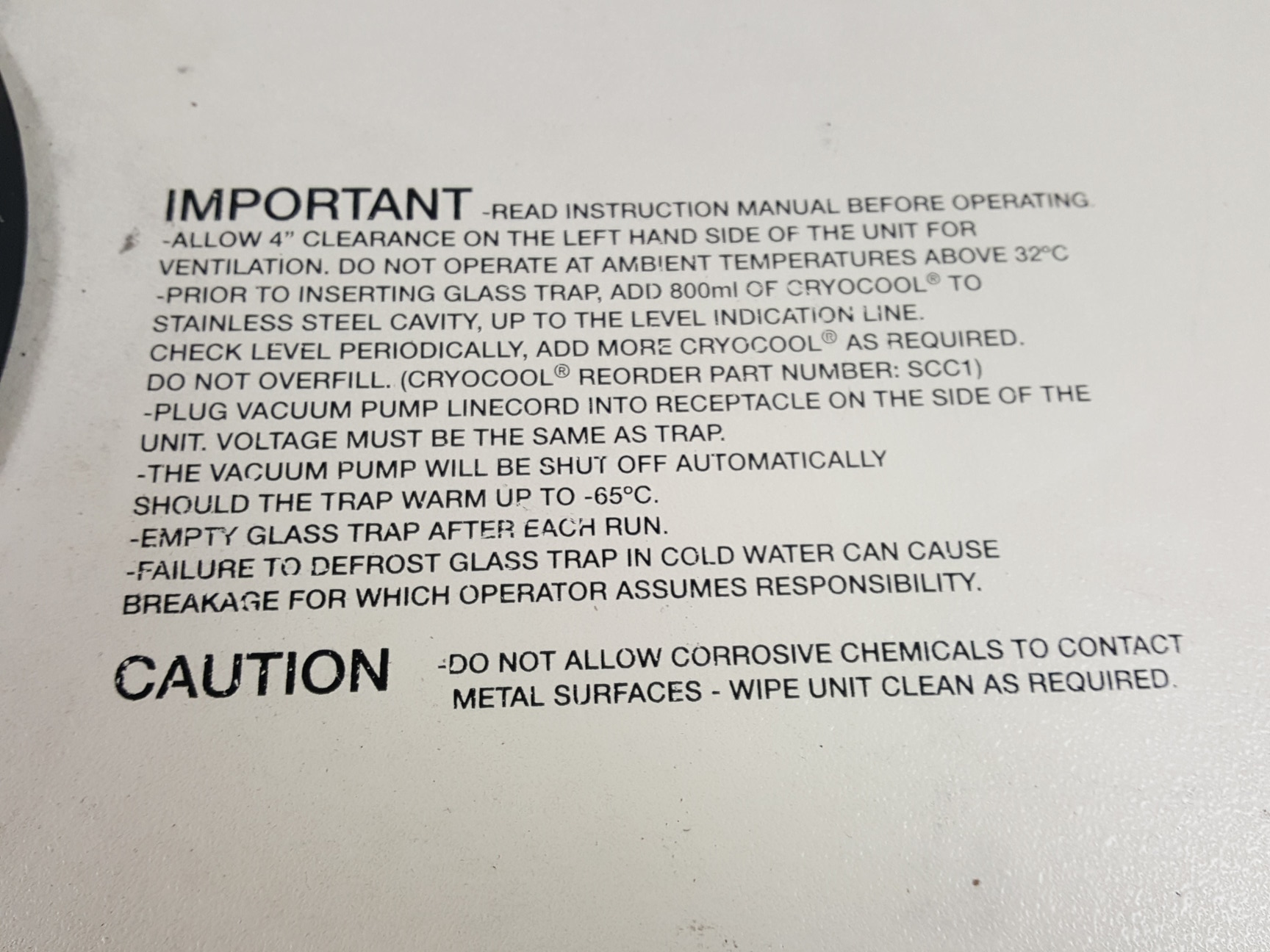 Image of Thermo Electron Corporation Refrigerated Vapor Trap  Model - RVT4104-230 Lab