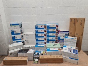 Thumbnail image of Lot of 47 Genuine Printer Ink & Toner Cartridges - Canon, HP, Konica Minolta